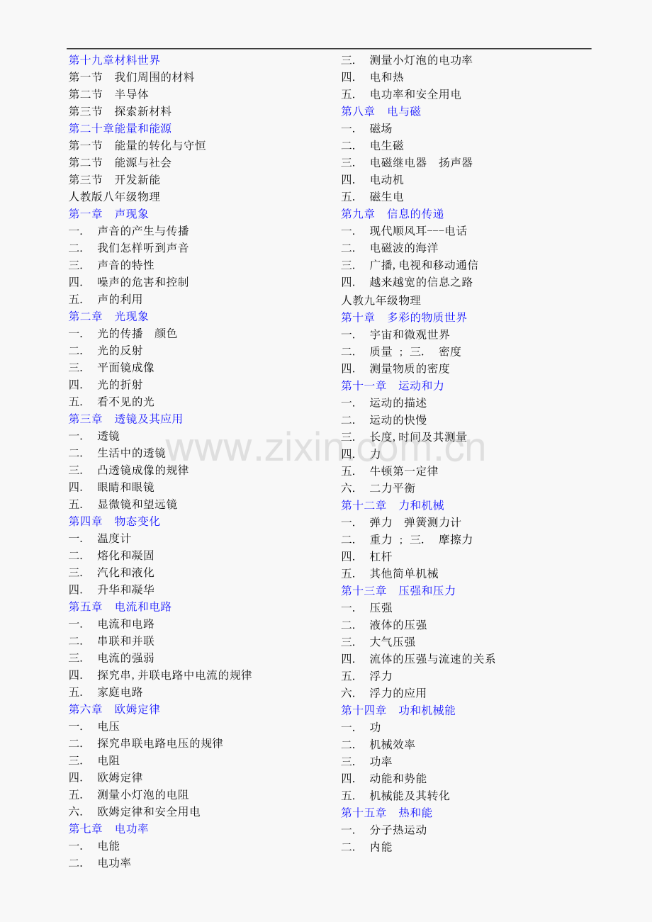 初中物理各版本教材目录汇总.doc_第2页