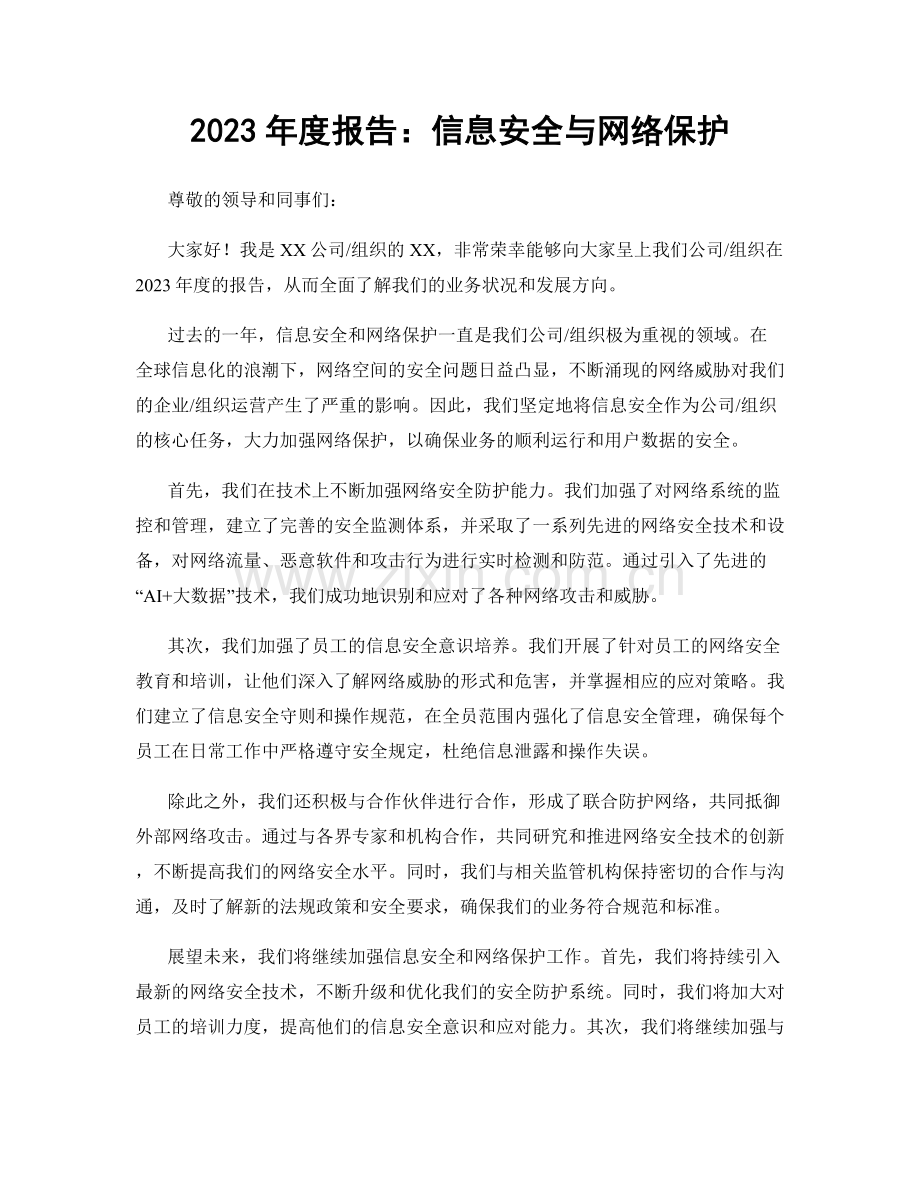 2023年度报告：信息安全与网络保护.docx_第1页