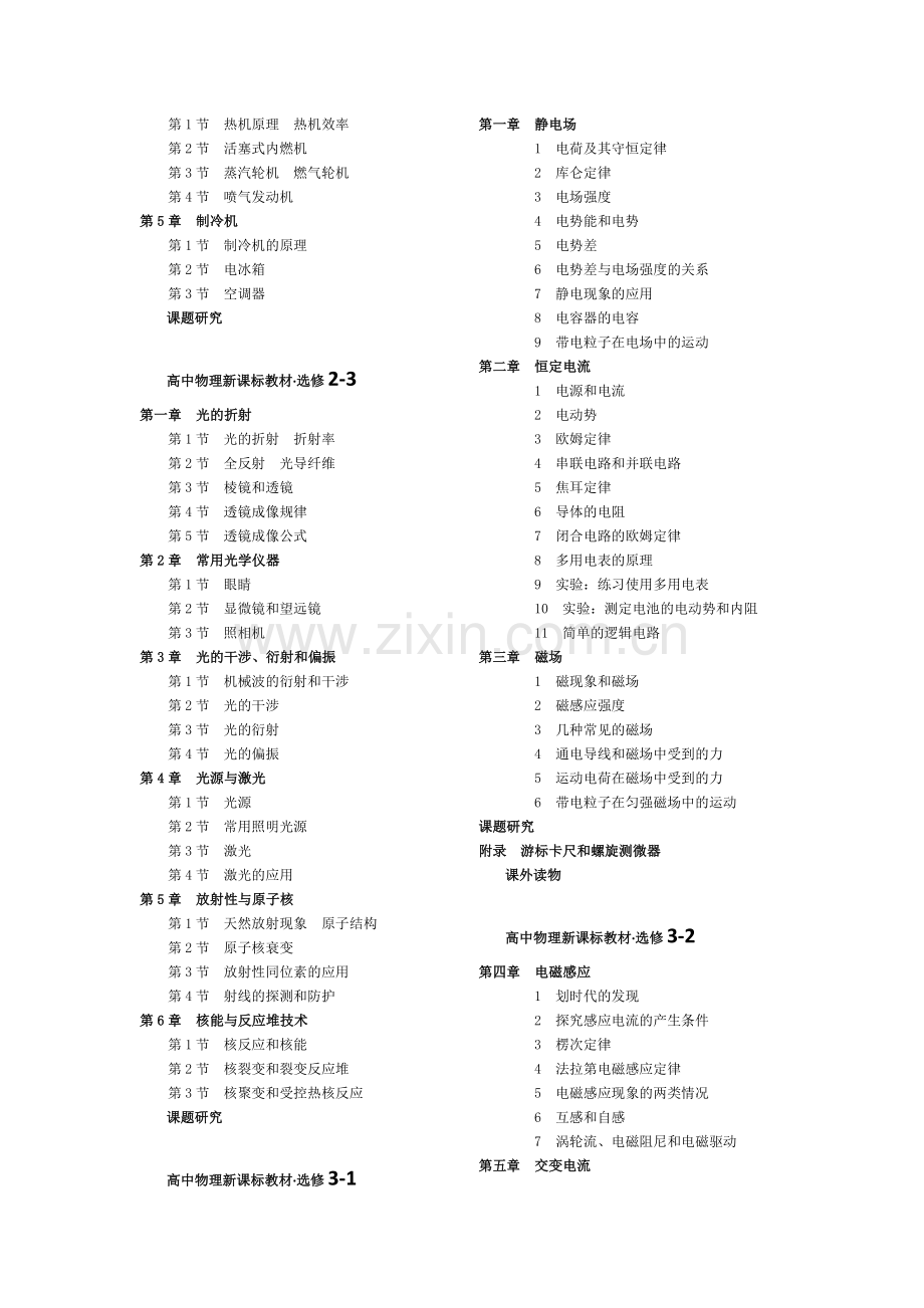 高中物理必修和选修目录.doc_第3页