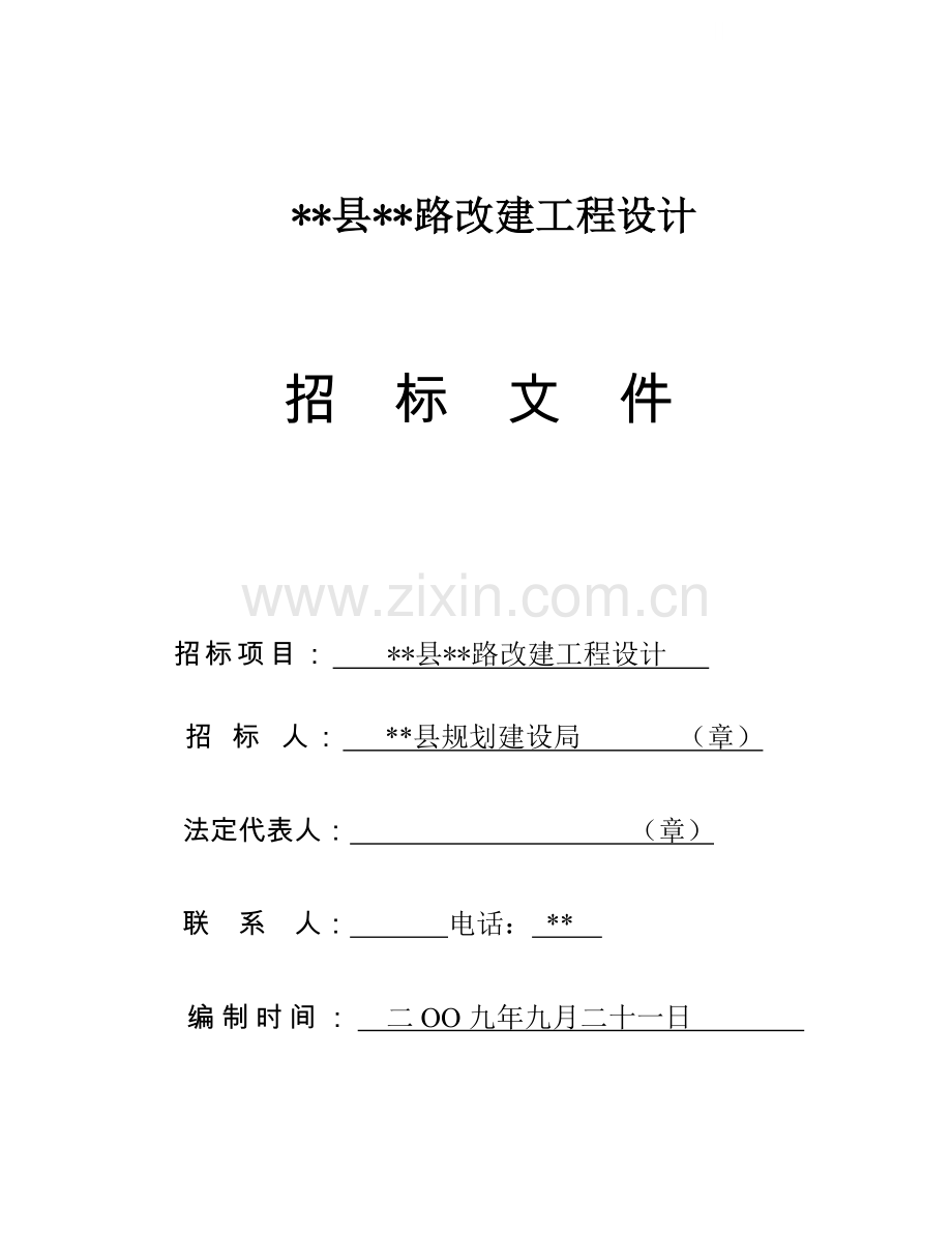 道路改建工程设计招标文件.doc_第1页