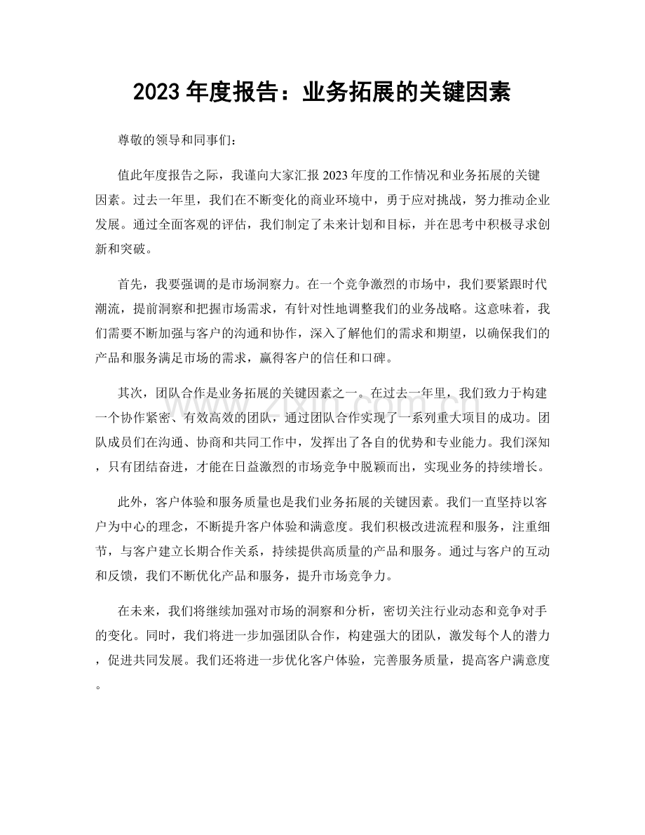 2023年度报告：业务拓展的关键因素.docx_第1页