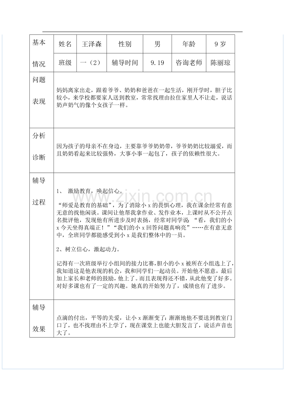 202小学生心理健康辅导记录表.doc_第2页