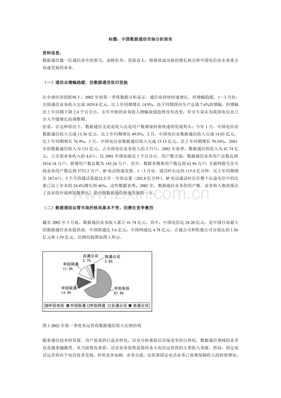 中国数据通信市场分析报告.doc_第1页