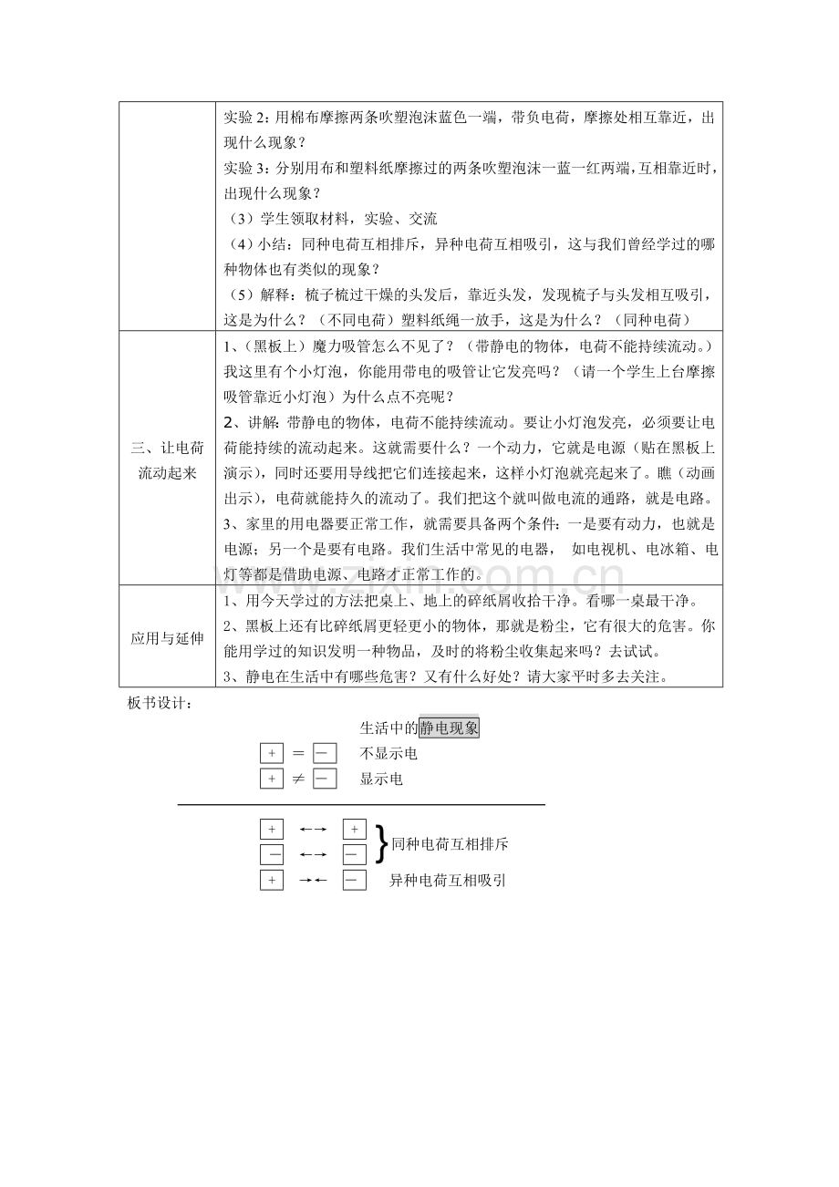 教科版小学科学四年级下册《生活中的静电现象》教案.doc_第3页