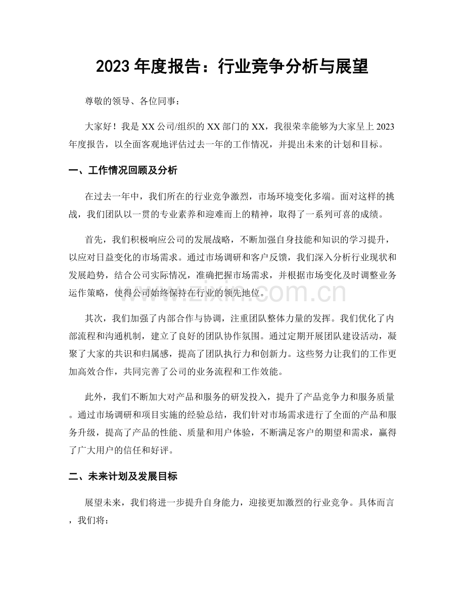 2023年度报告：行业竞争分析与展望.docx_第1页