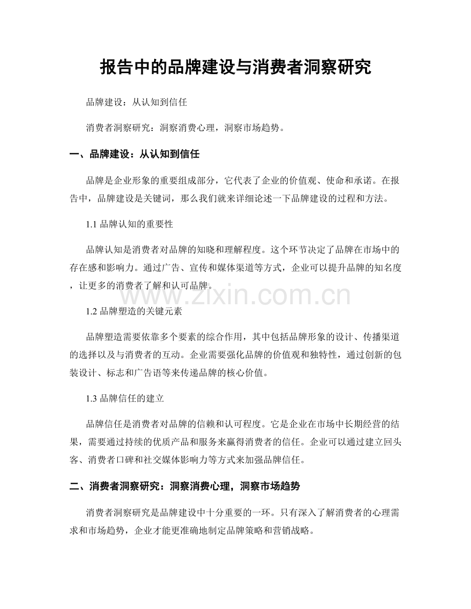 报告中的品牌建设与消费者洞察研究.docx_第1页