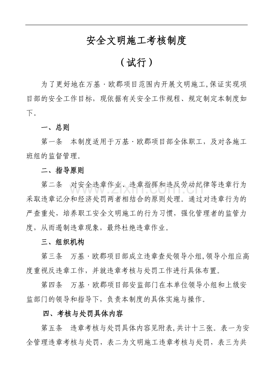 建工集团安全文明施工考核制度.doc_第1页