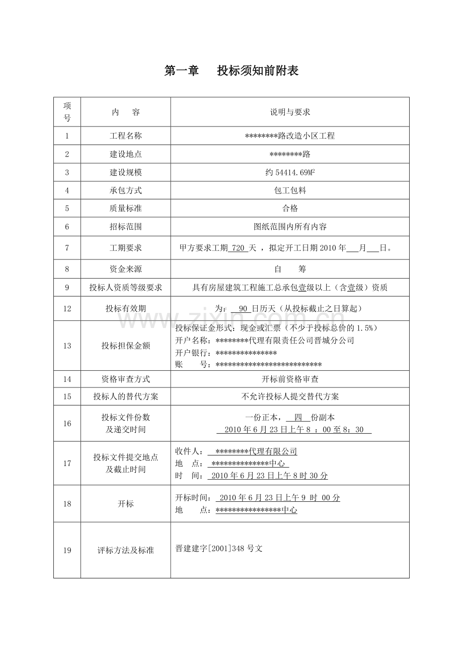 改造小区工程施工招标文件.doc_第1页