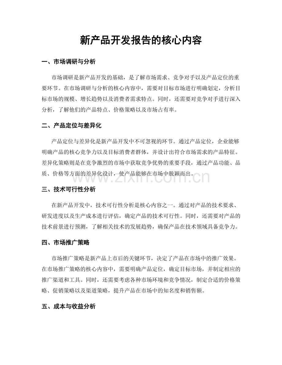 新产品开发报告的核心内容.docx_第1页