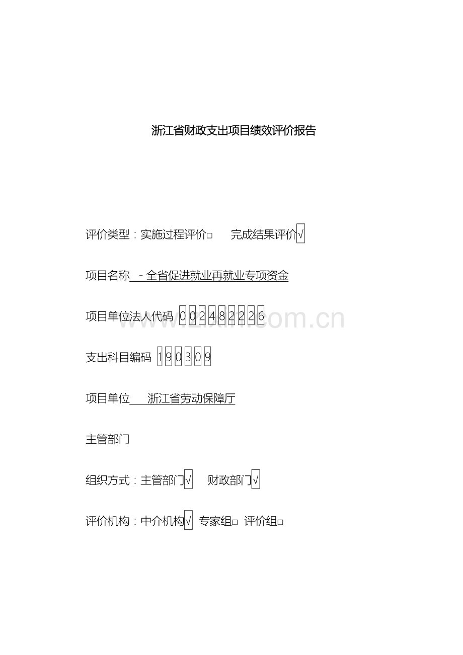 浙江省财政支出项目绩效评价报告样本.doc_第2页