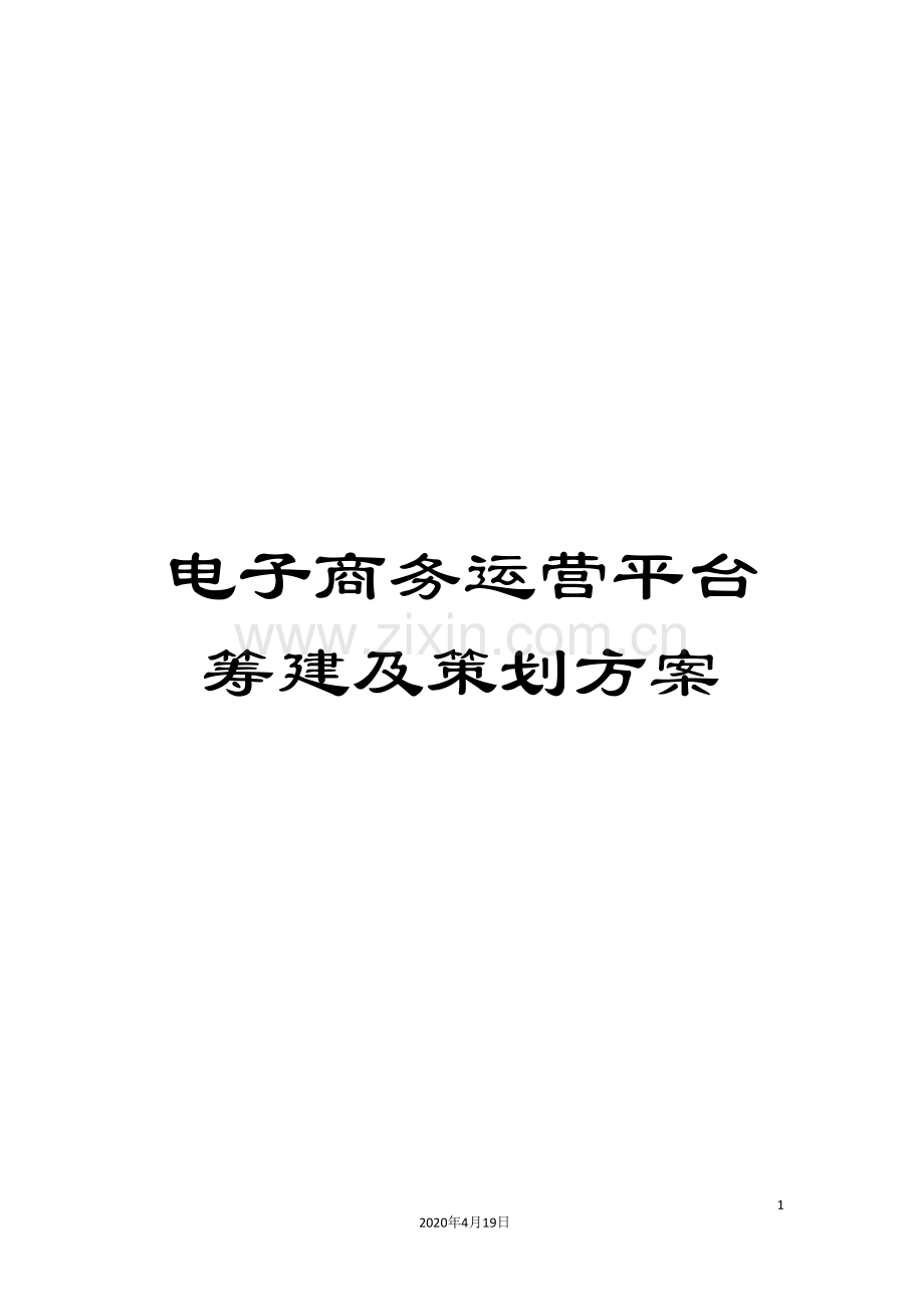 电子商务运营平台筹建及策划方案范本.doc_第1页