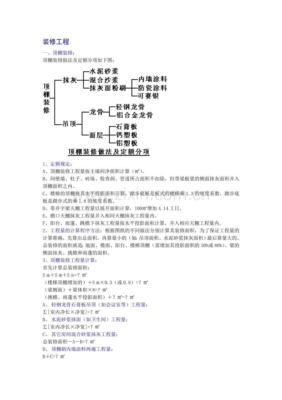 装修工程工程量计算公式.doc_第1页