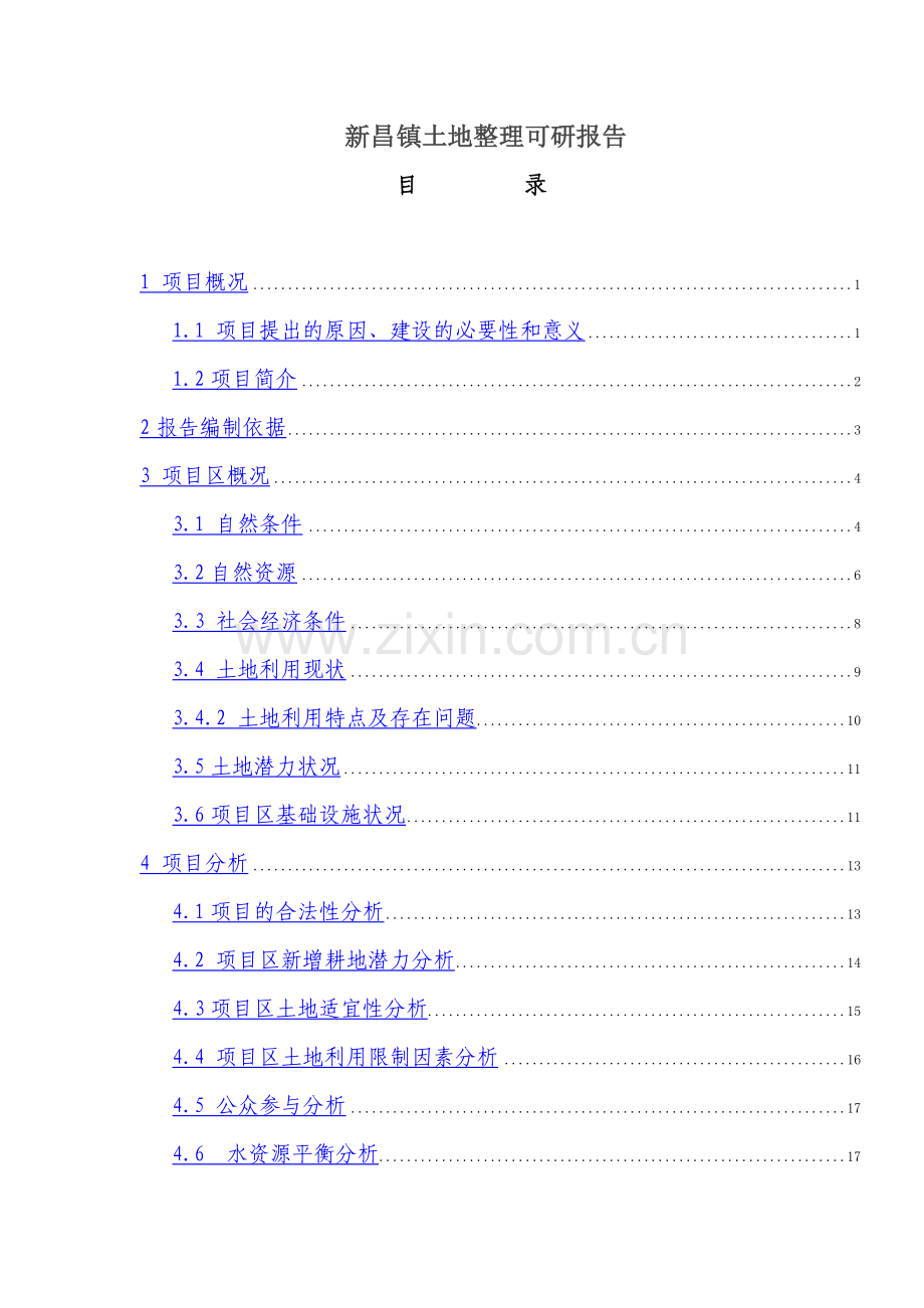 新昌镇土地整理可研报告.doc_第1页