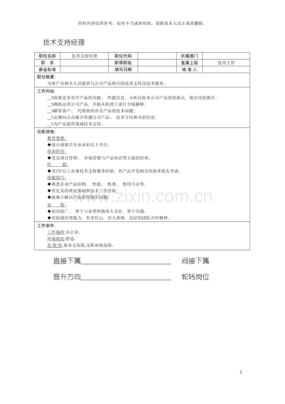 技术支持经理职位说明书模板.doc_第2页