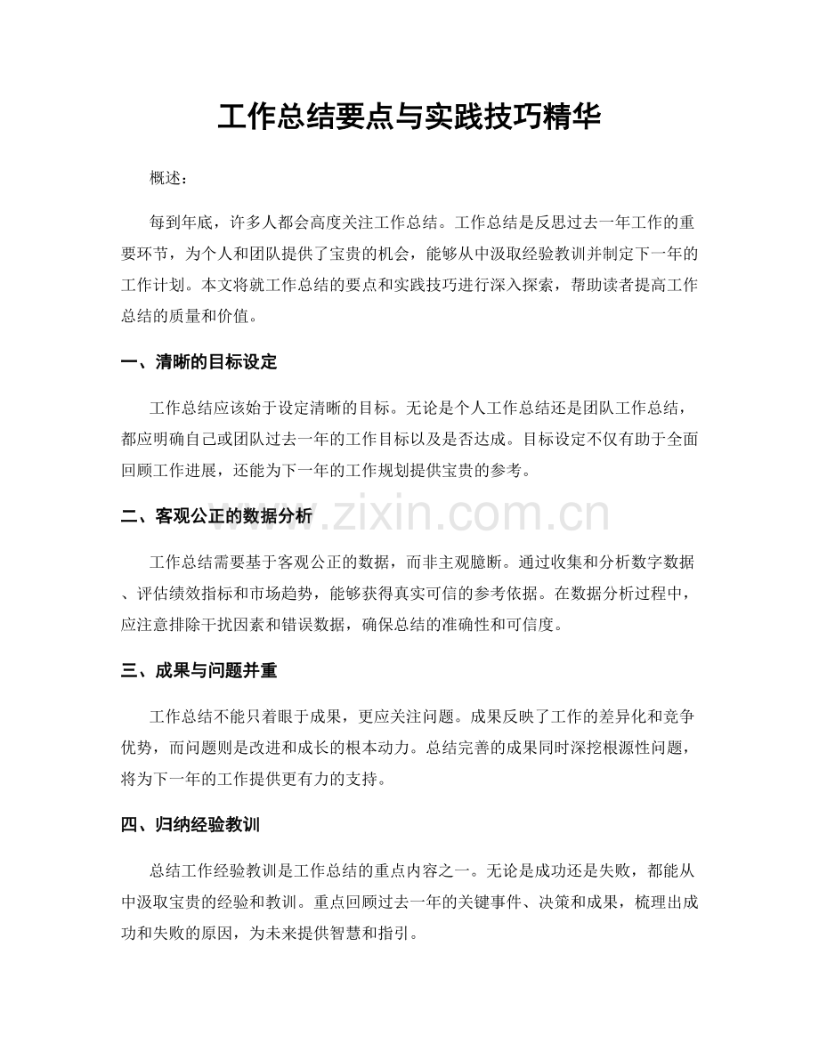 工作总结要点与实践技巧精华.docx_第1页