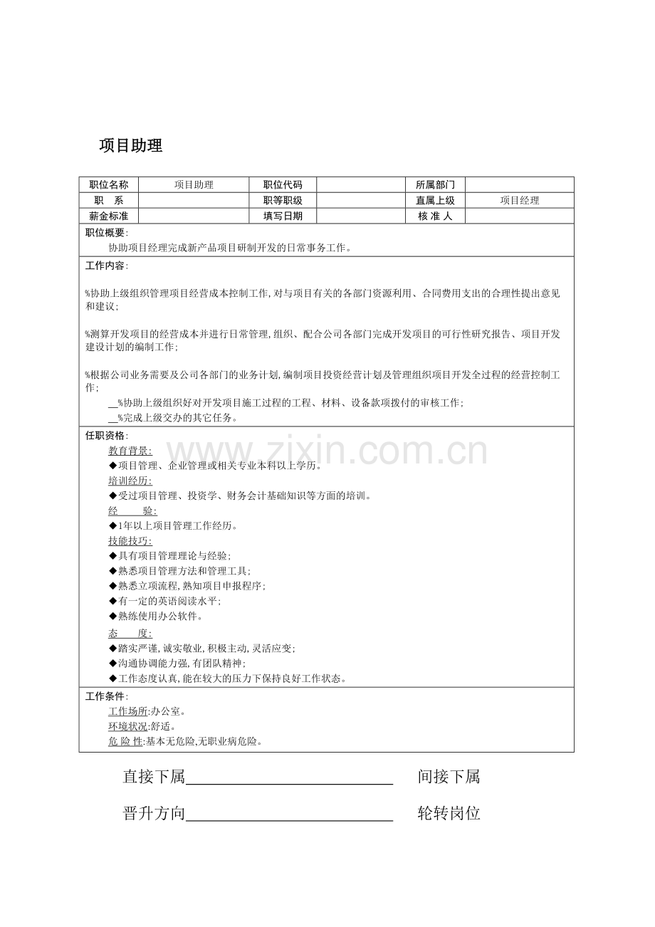 项目助理岗位职责说明书.doc_第2页