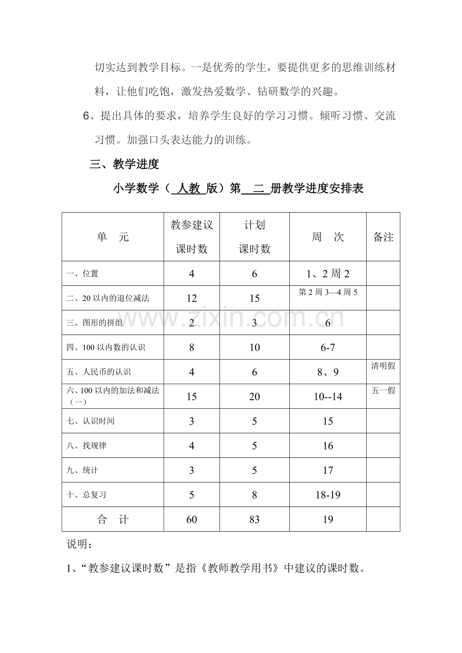 小学一年级上数学教学计划.doc_第3页