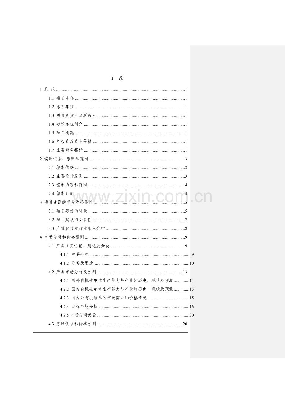 年产20万吨有机硅项目申请建设可研报告.doc_第2页