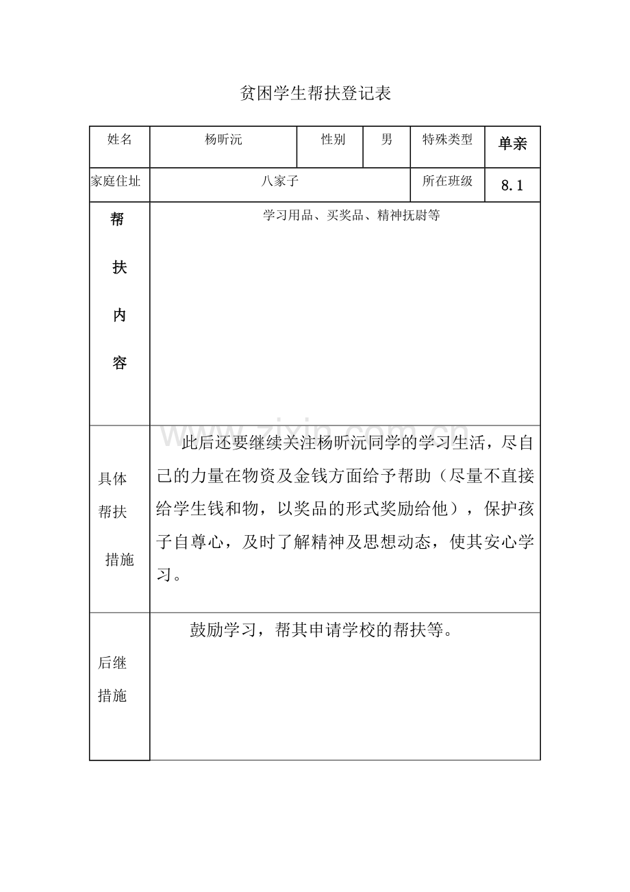 新版困难学生帮扶工作记录表.doc_第2页