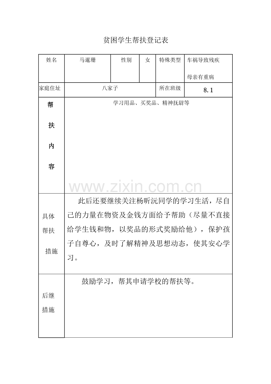 新版困难学生帮扶工作记录表.doc_第3页