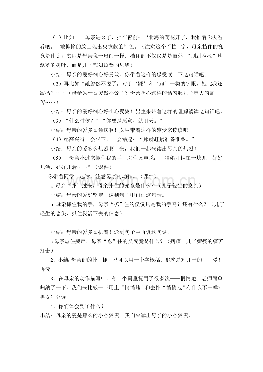 《秋天的怀念》---公开课获奖教案.doc_第3页