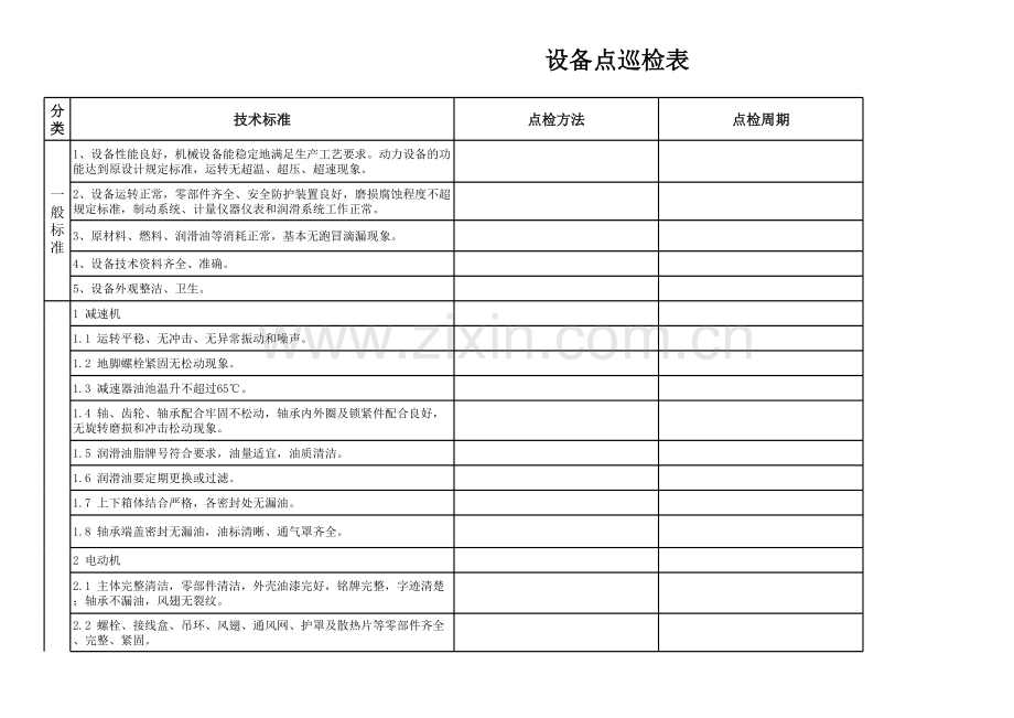 设备点巡检表.xls_第1页