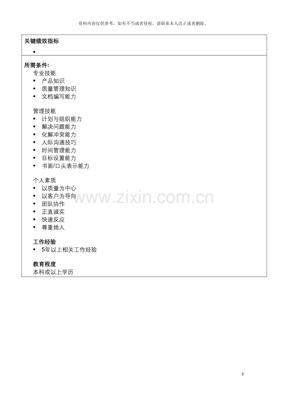 信息科技集团技术协作主管岗位说明书.doc_第3页