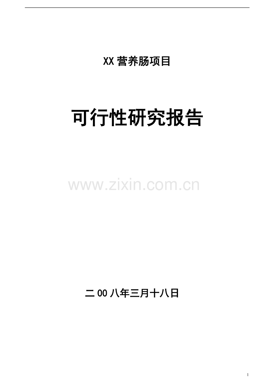 营养香肠项目投资建设可行性分析论证研究报告.doc_第1页