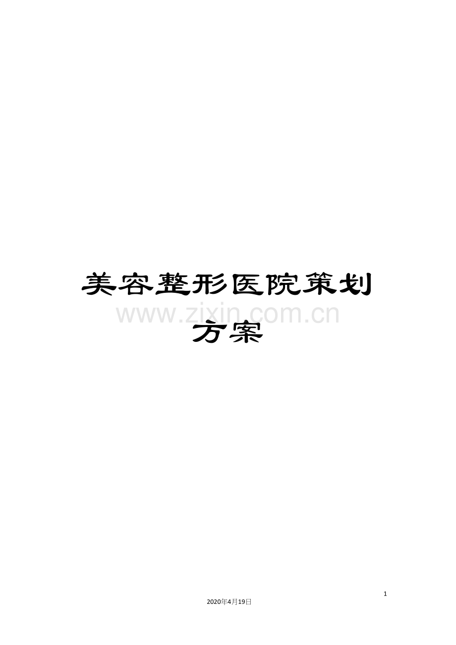 美容整形医院策划方案.docx_第1页