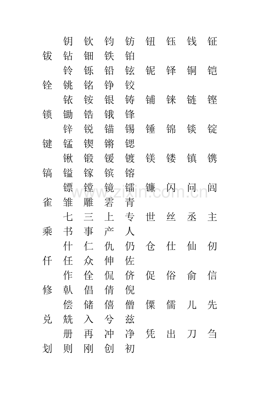 五行中属金的字.docx_第2页