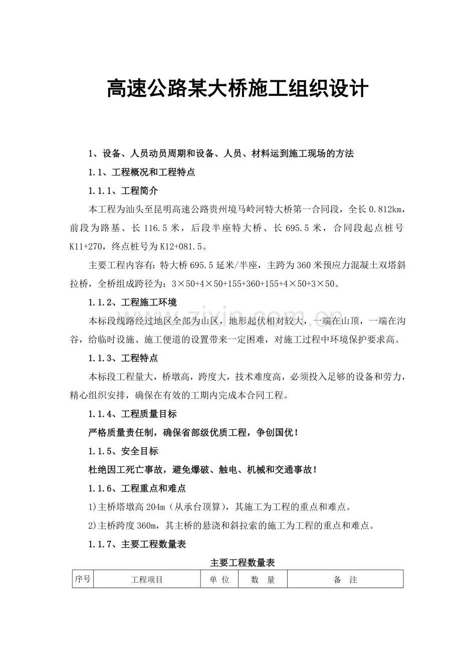 高速公路某大桥施工组织设计.doc_第1页