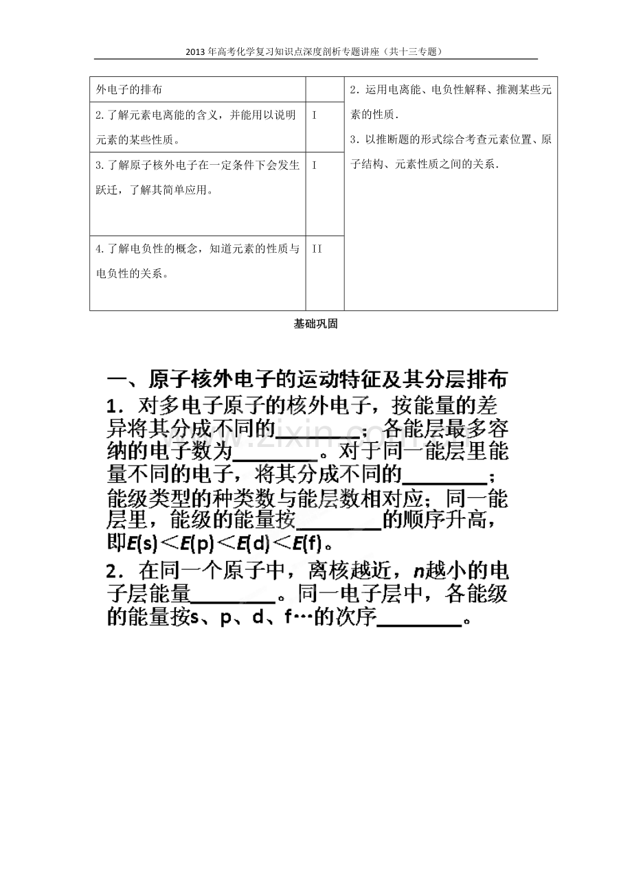 2013年高考化学复习知识点深度剖析-专题十一-物质结构与性质.doc_第2页