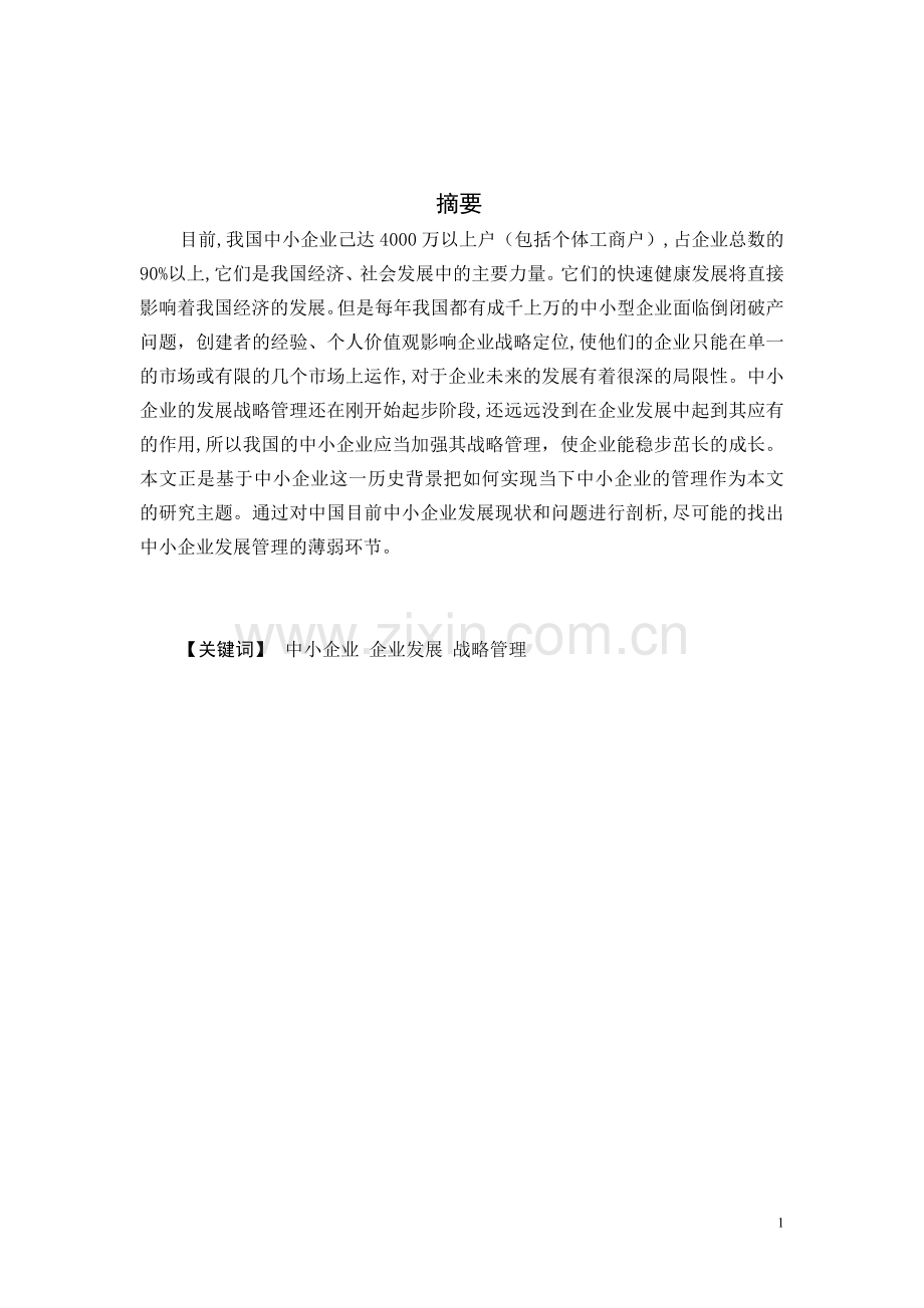 论中小企业战略管理发展研究--毕业论文.doc_第2页