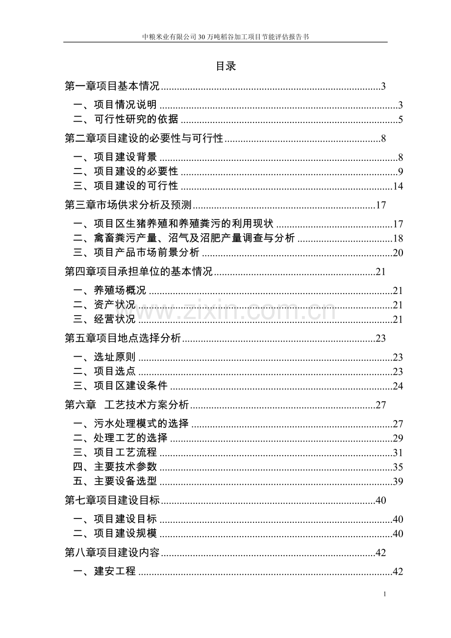 30万吨稻谷加工项目节能评估报告书.doc_第1页