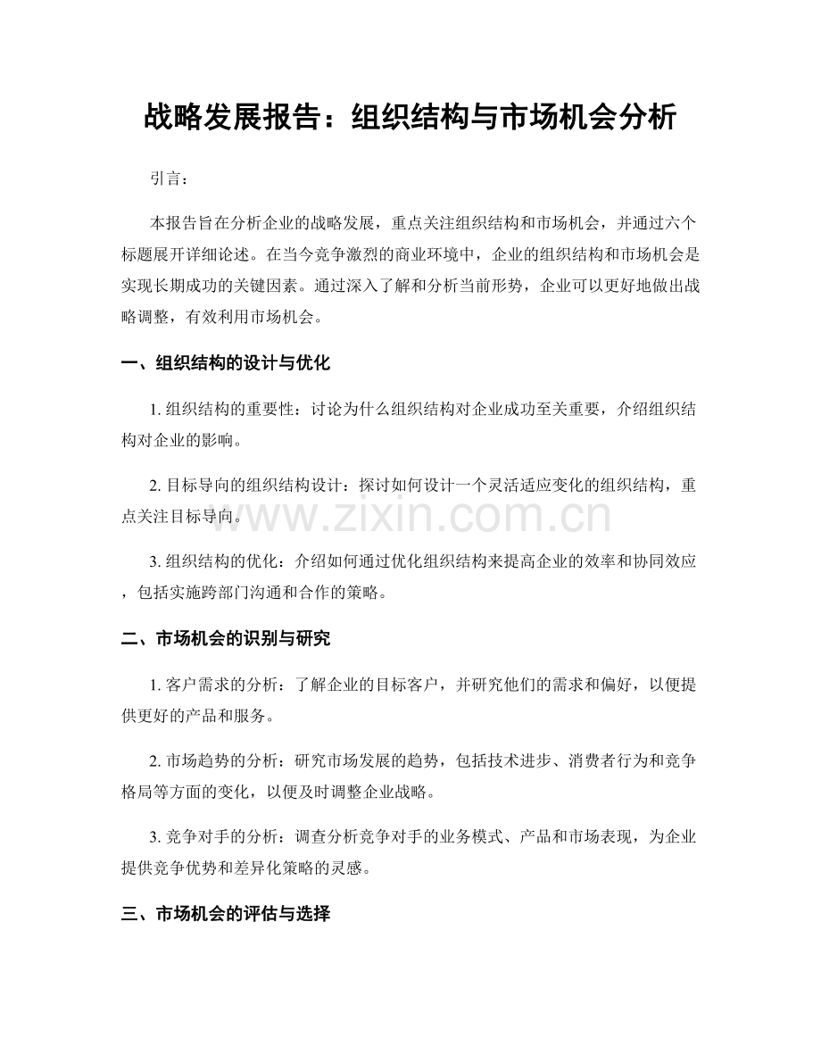 战略发展报告：组织结构与市场机会分析.docx_第1页