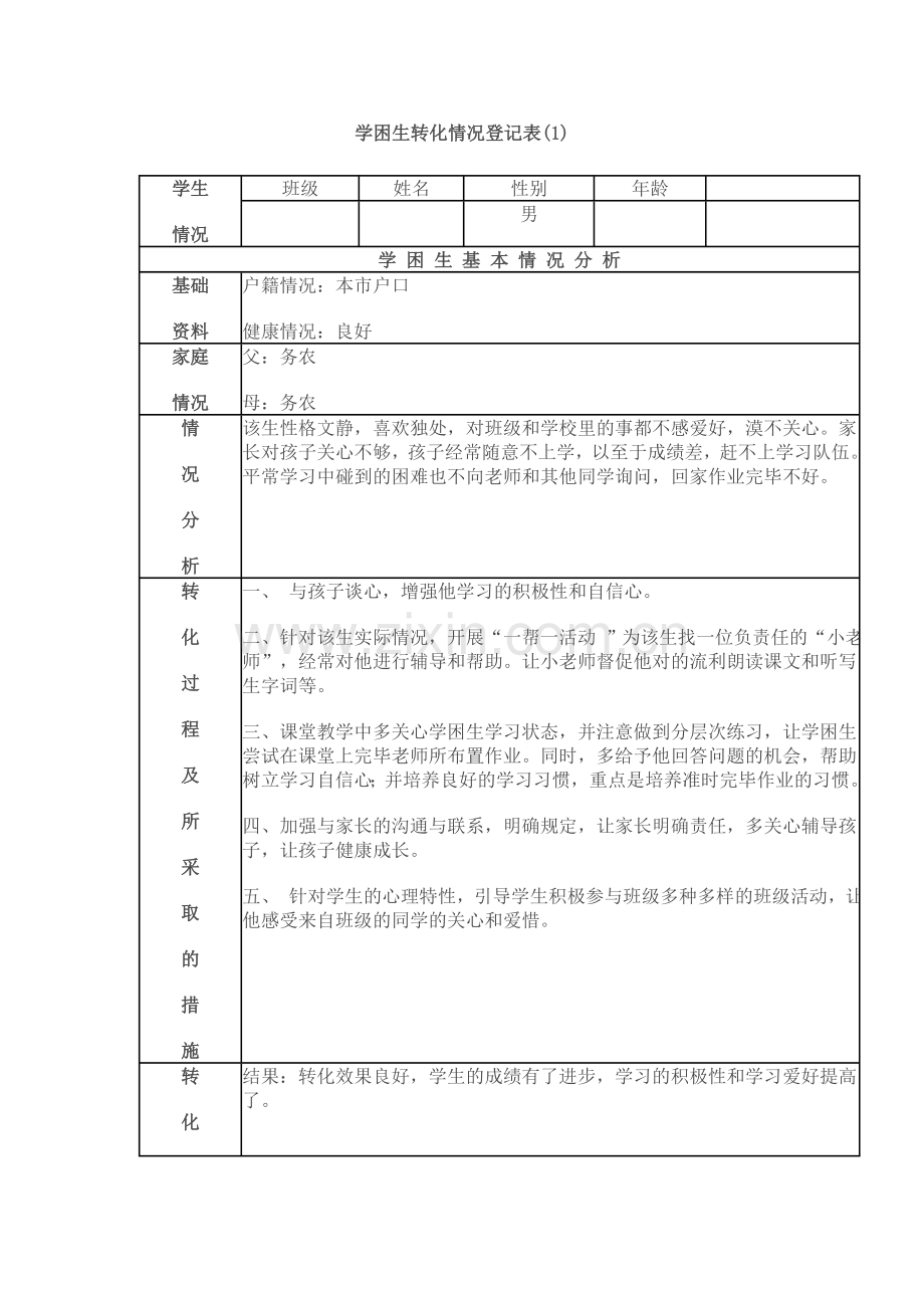 新版学困生转化情况记录表.doc_第1页