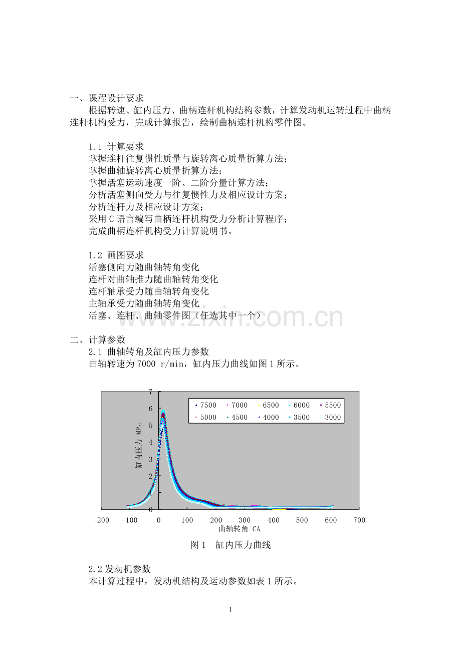 汽车设计课程设计-曲柄连杆机构受力分析.doc_第2页