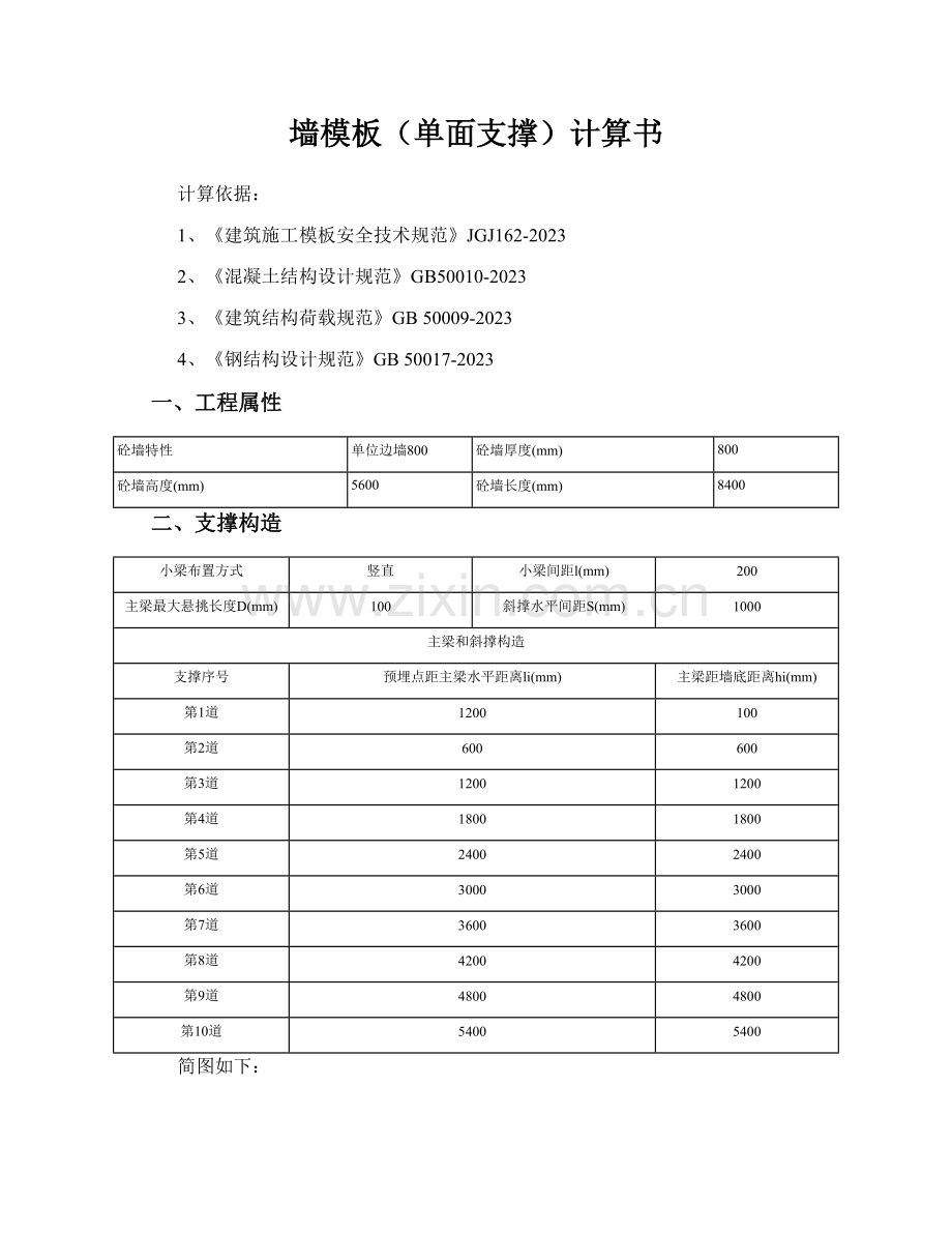 新版墙模板(单面支撑800)计算书.doc_第1页