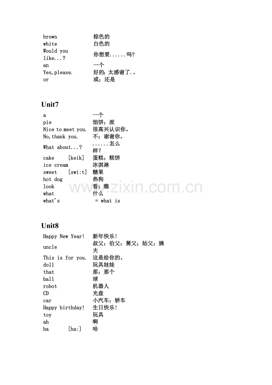 2017苏教版新译林小学三年级至六年级英语词汇表.doc_第3页