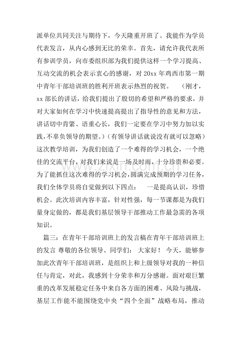 青年干部培训班学员代表发言稿.doc_第3页