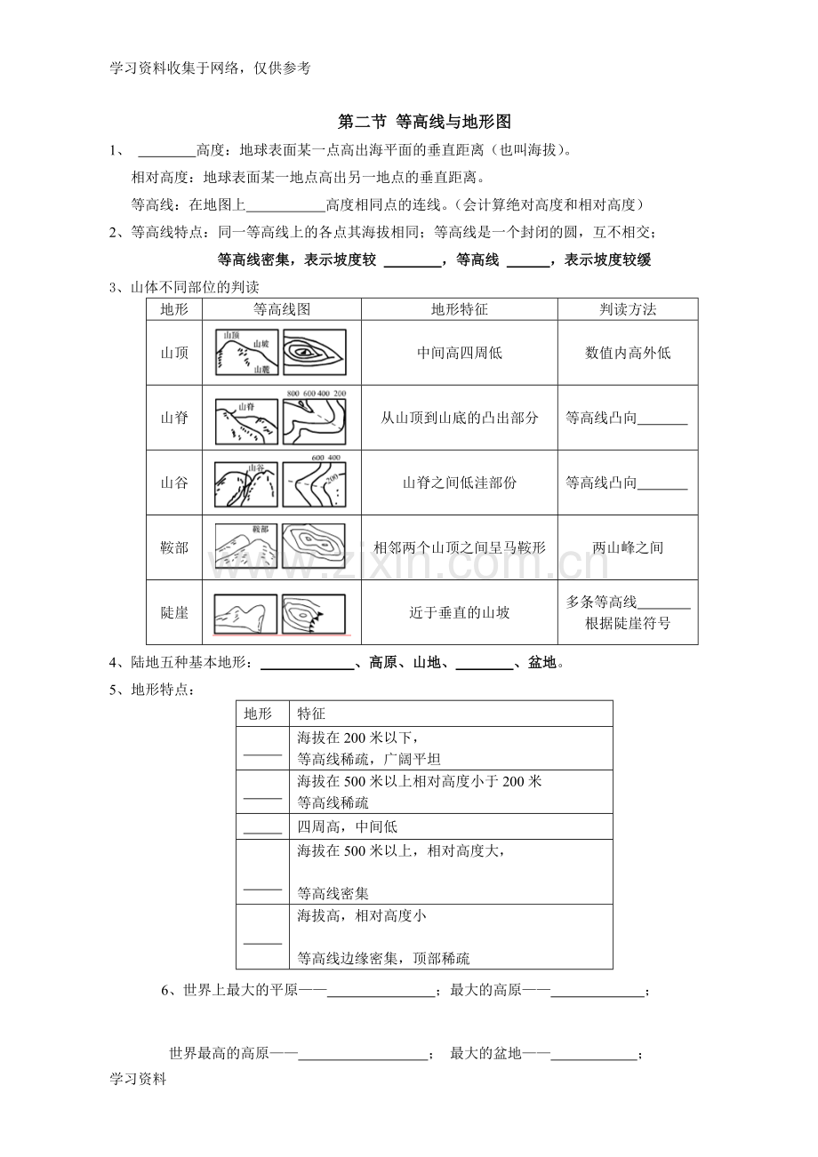 七年级地理上册复习提纲填空版.doc_第3页