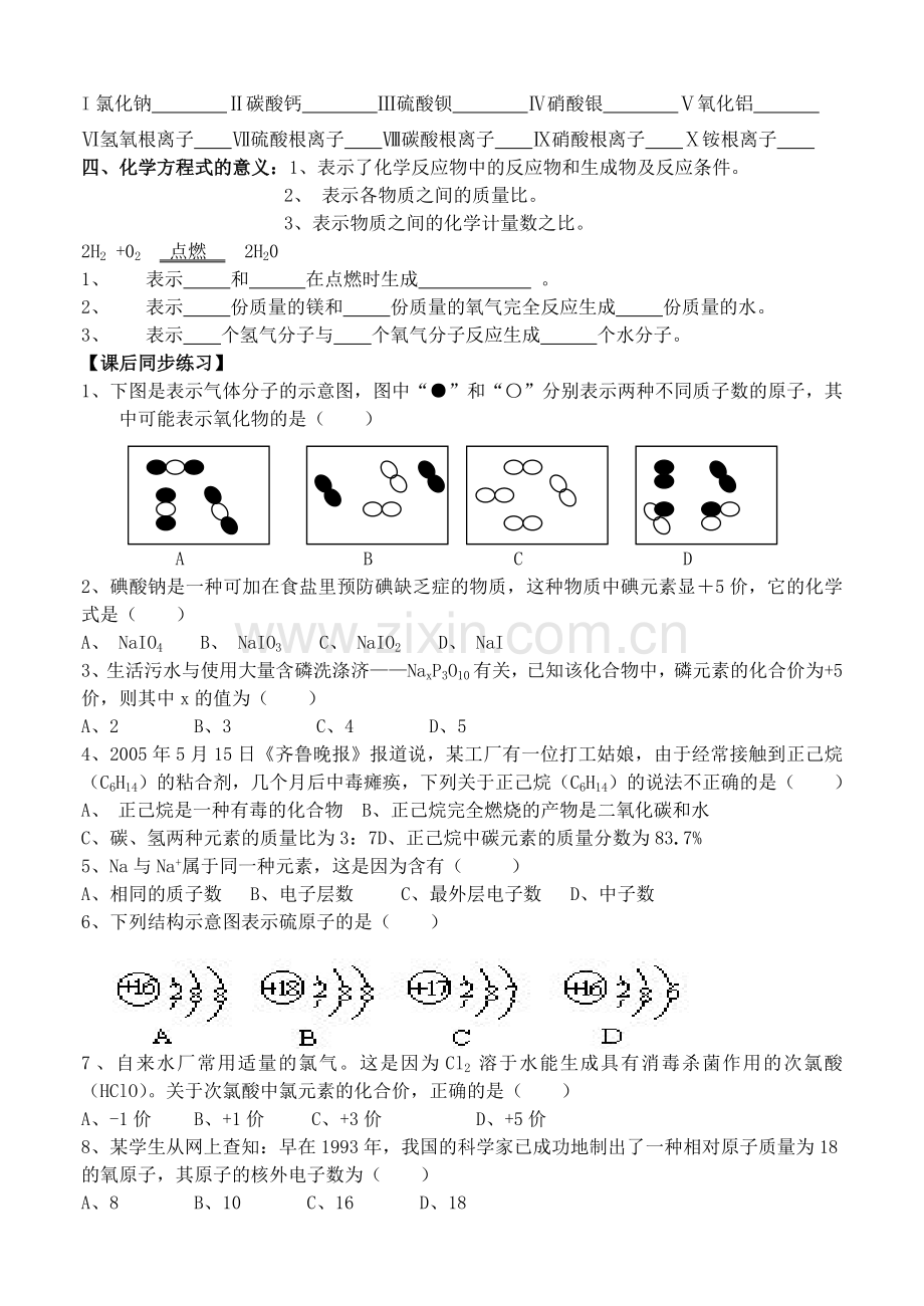 初三化学化学用语专题复习.doc_第3页