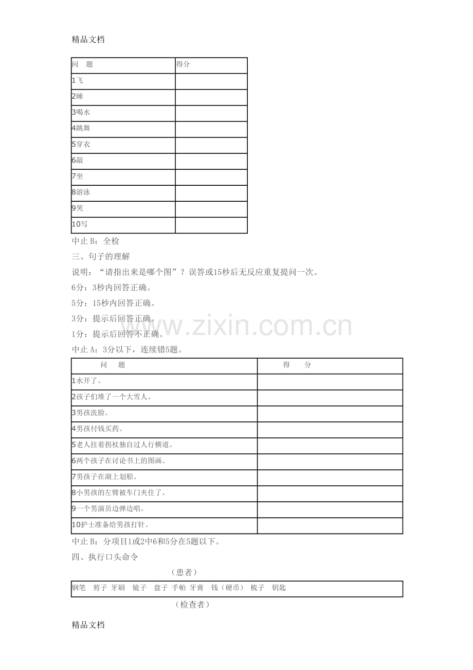 中国康复研究中心汉语标准失语症检查表.doc_第2页