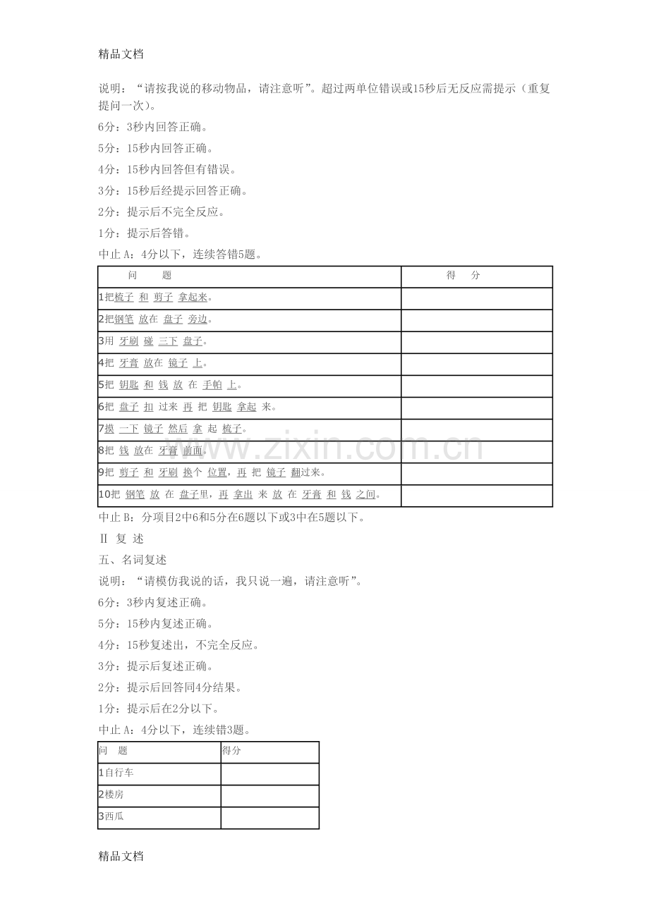 中国康复研究中心汉语标准失语症检查表.doc_第3页