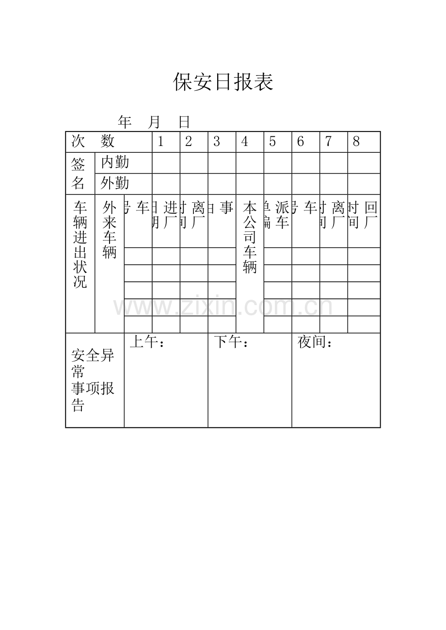 保安日报表.doc_第1页