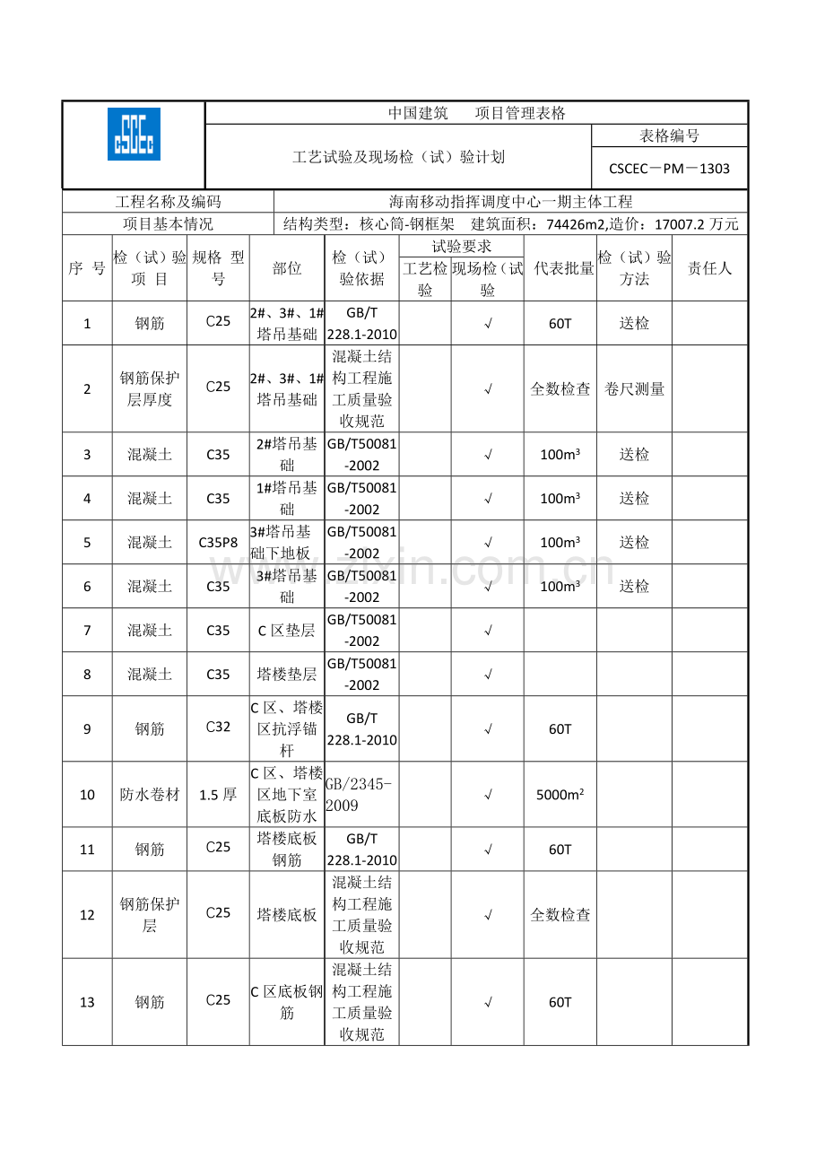 工艺试验及现场检验计划.doc_第1页