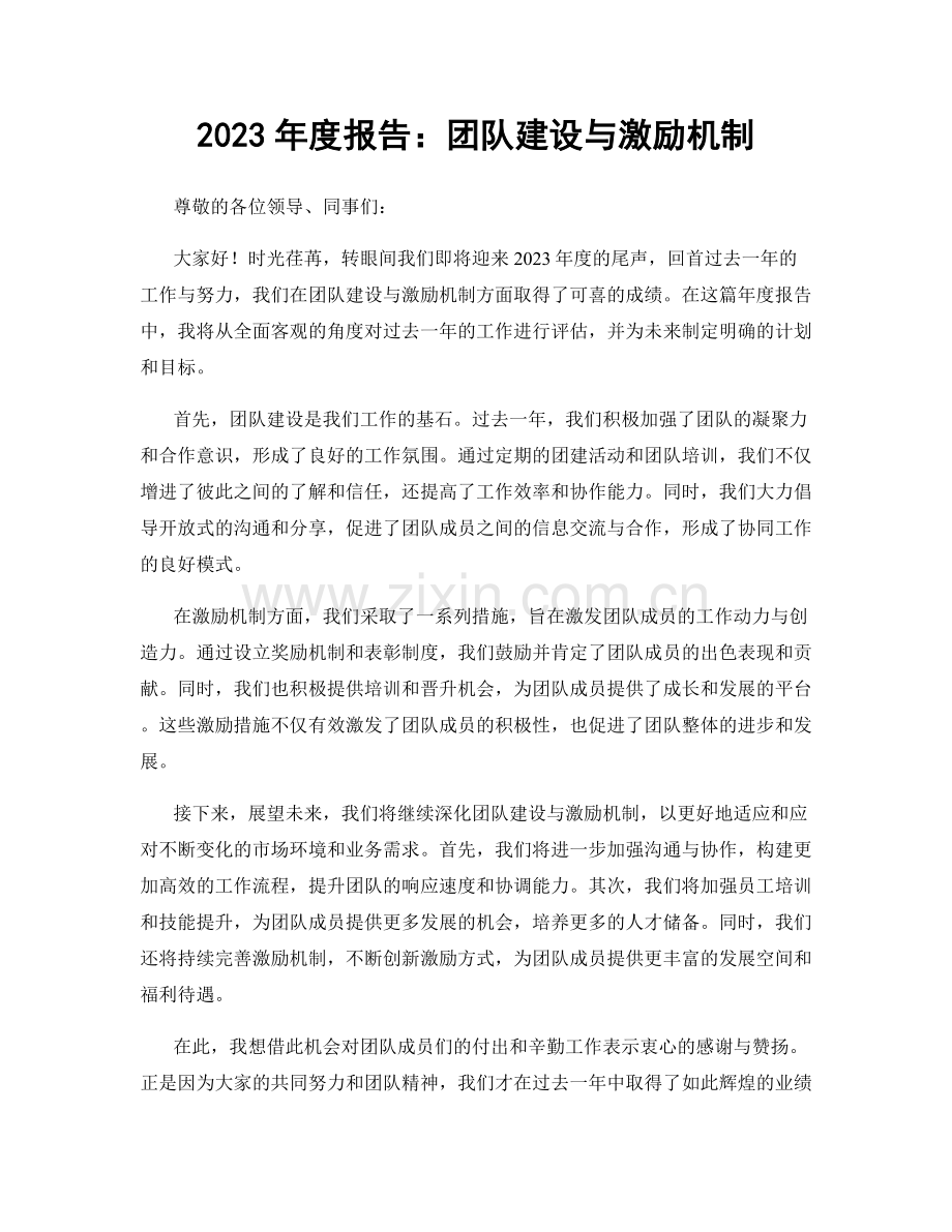 2023年度报告：团队建设与激励机制.docx_第1页