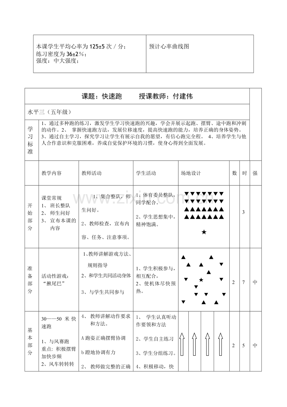 小学体育五年级《快速跑》教案.doc_第2页