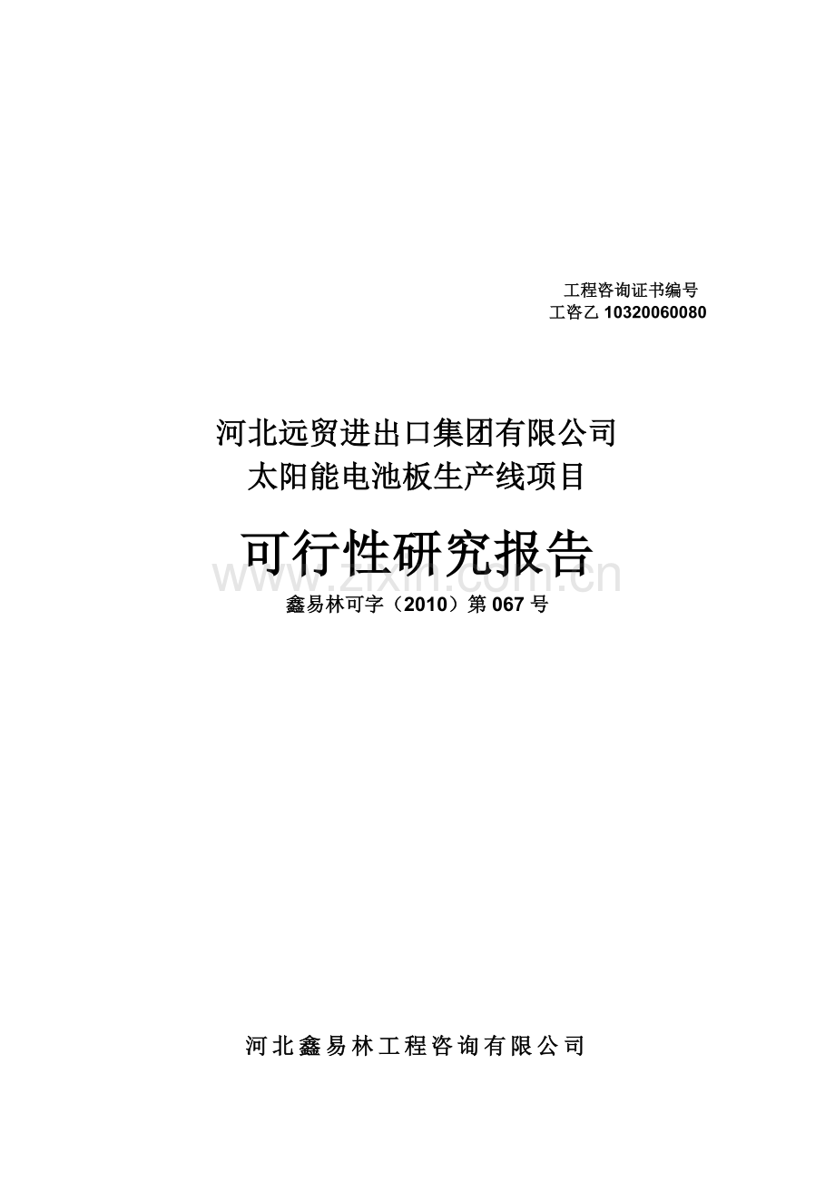 河北远贸进出口集团有限公司太阳能电池板生产线项目可行性研究报告.doc_第2页