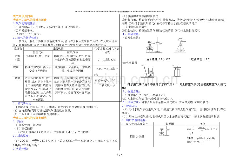 初三化学氧气知识点归纳..doc_第1页